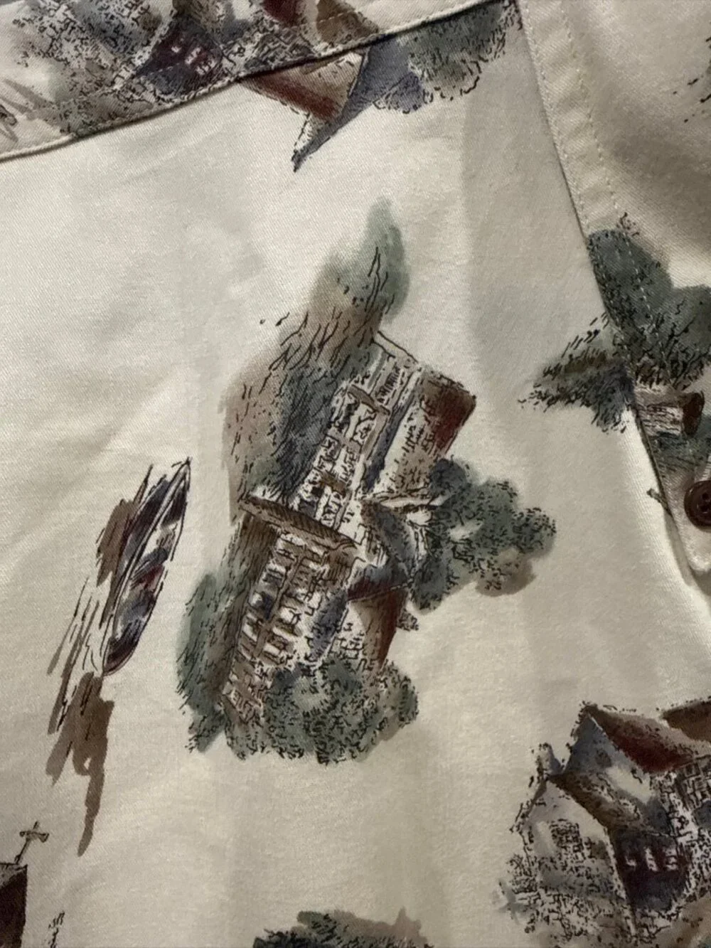 Chaps Men's Large L  Flannel Shirt Long Sleeve White Multicolor - Picture 4 of 9